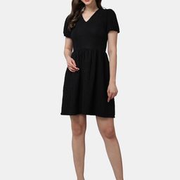 Popwings Women V-Neck Fit & Flare Dress-image-12