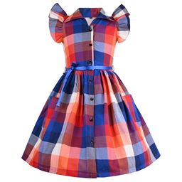 Wish Karo Checked Fit & Flare Dress-image-36