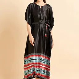 Sweet Dreams Black & Blue Printed Maxi Nightdress-picture-45