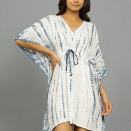 HANDICRAFT PALACE Tie And Dye Printed Kaftan Nightdress-image-61