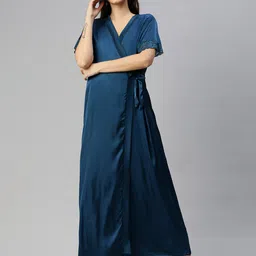 9shines Label Shoulder Strap Satin Nightdress With Robe-image-9