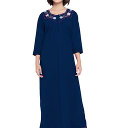 Shararat Floral Embroidered Sweeteart Neck Maxi Nightdress-image-38