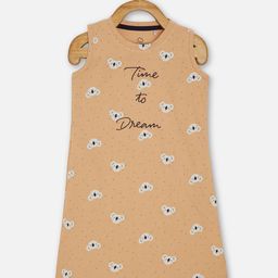 Sweet Dreams Girls Beige Printed Nightdress-image-39