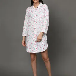 BStories White Printed Nightdress-picture-26