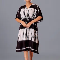 HANDICRAFT PALACE Tie & Dyed Kaftan Nightdress-image-99