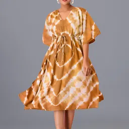 HANDICRAFT PALACE Tie & Dyed Kaftan Nightdress-image-98