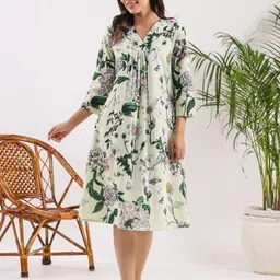 SANSKRUTIHOMES Printed Pure Cotton Nightdress-image-98