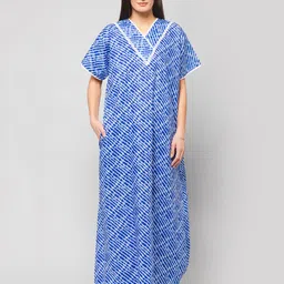 Winza Designer Striped Pure Cotton Maxi Nightdress-image-55