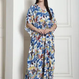 Secret Wish Floral Print Short Sleeves Maxi Kaftan Nightdress-picture-29