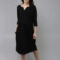 Kryptic Three-Fourth Sleeves Pure Cotton T-shirt Nightdress-image-2