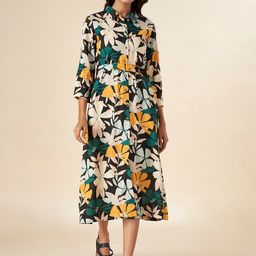 AKKRITI BY PANTALOONS Floral Printed Shirt Collar Dress-image-31