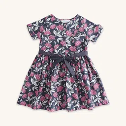 AKKRITI BY PANTALOONS Girls Tie-Up Floral Print Dress-picture-5