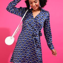 Popwings Geometric Printed Wrap Dress-image-24