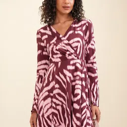Tokyo Talkies Printed Wrap Dress-image-36