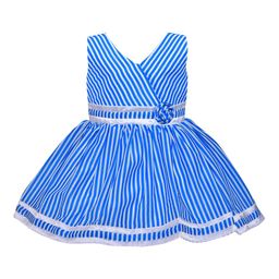 Wish Karo Blue Striped Satin Dress-picture-33