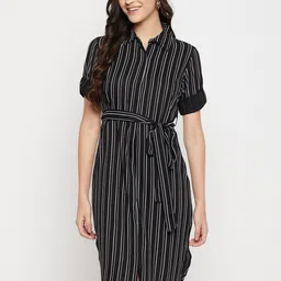 STYLE BLUSH Striped Roll-Up Sleeve Shirt Dress-image-20