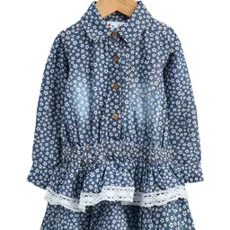 Eimoie Blue & White Denim Shirt Dress-image-39