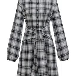StyleCast Checked Tie-Ups Shirt Dress-image-89