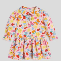 Somersault Girls Conversational Printed Pure Cotton Drop-Waist Dress-image-20