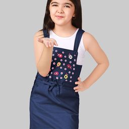 Naughty Ninos Girls Floral Embroidered Pinafore Dress With T-Shirt-image-15