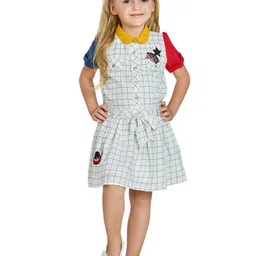 Peppermint Off White & Yellow Checked Peter Pan Collar Dress-picture-14