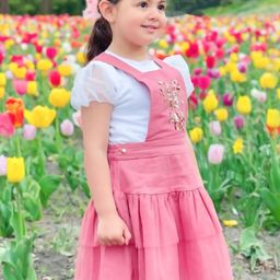 Cherry Crumble Girls Pink Embellished Pinafore Dress-picture-21
