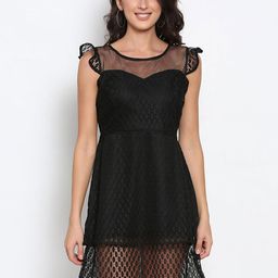 MARC LOUIS Women Black Net Dress-image-32