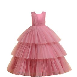 StyleCast Girls Pink Round Neck Layered Gown Dress-image-69
