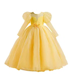 StyleCast Yellow Puff Sleeve Fit & Flare Maxi Dress-image-17