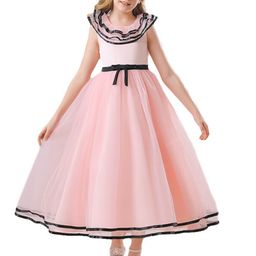 StyleCast Girls Pink & Black Ruffled Maxi Fit & Flare Dress-picture-10