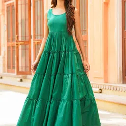 Ambraee Tiered Fit and Flare Maxi Dress-image-67