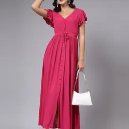 aayu Flutter Sleeves Maxi Dress-picture-17