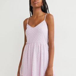 H&M Women Purple Embellished Flared Mesh Dress-2