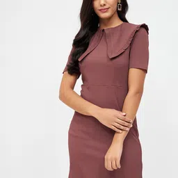 Kibo Crepe Peter Pan Collar Sheath Dress-image-32