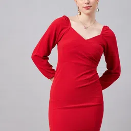 Orchid Blues V-Neck Sheath Dress-image-47