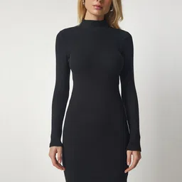 Happiness istanbul High Neck Bodycon Dress-picture-27