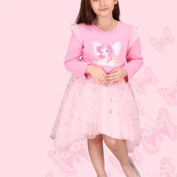 CUTECUMBER Embellished Net Fit & Flare Dress-image-97