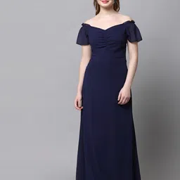 aayu Off-Shoulder Bell Sleeves Gathered Maxi Dress-image-17