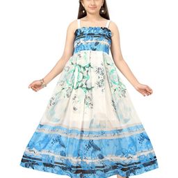 BAESD Girls Floral Printed Shoulder Straps Maxi Dress-picture-38