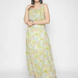 250 DESIGNS Floral Print Georgette Maxi Dress-image-57