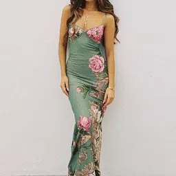 StyleCast x Revolte Floral Printed Georgette Maxi Dress-picture-55