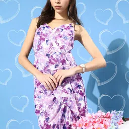 Berrylush Floral Printed Wrap Style Dress-picture-31