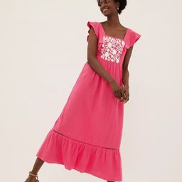 Marks & Spencer Pink & White Maxi Dress-image-35