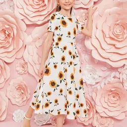 BAESD Floral Printed Fit & Flare Midi Dress-image-98