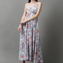SHOWOFF Women Floral Printed Tiered Crepe Maxi Dress-image-30