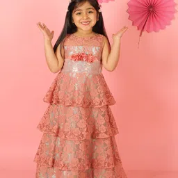 Lil Peacock Sleeveless Lace Tiered Fit & Flare Dress-25