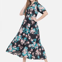 IndietogaFloral Printed Fit & Flare Midi Dress-image-41