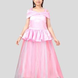 BAESD Girls Off-Shoulder Fit & Flare Silk Maxi Dress-picture-44