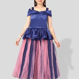 BAESD Girls Cold-Shoulder Peplum Sheen Dress-image-31