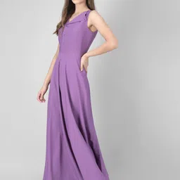 Rudraaksha Creations Spread Collar Crepe Maxi Dress-image-65
